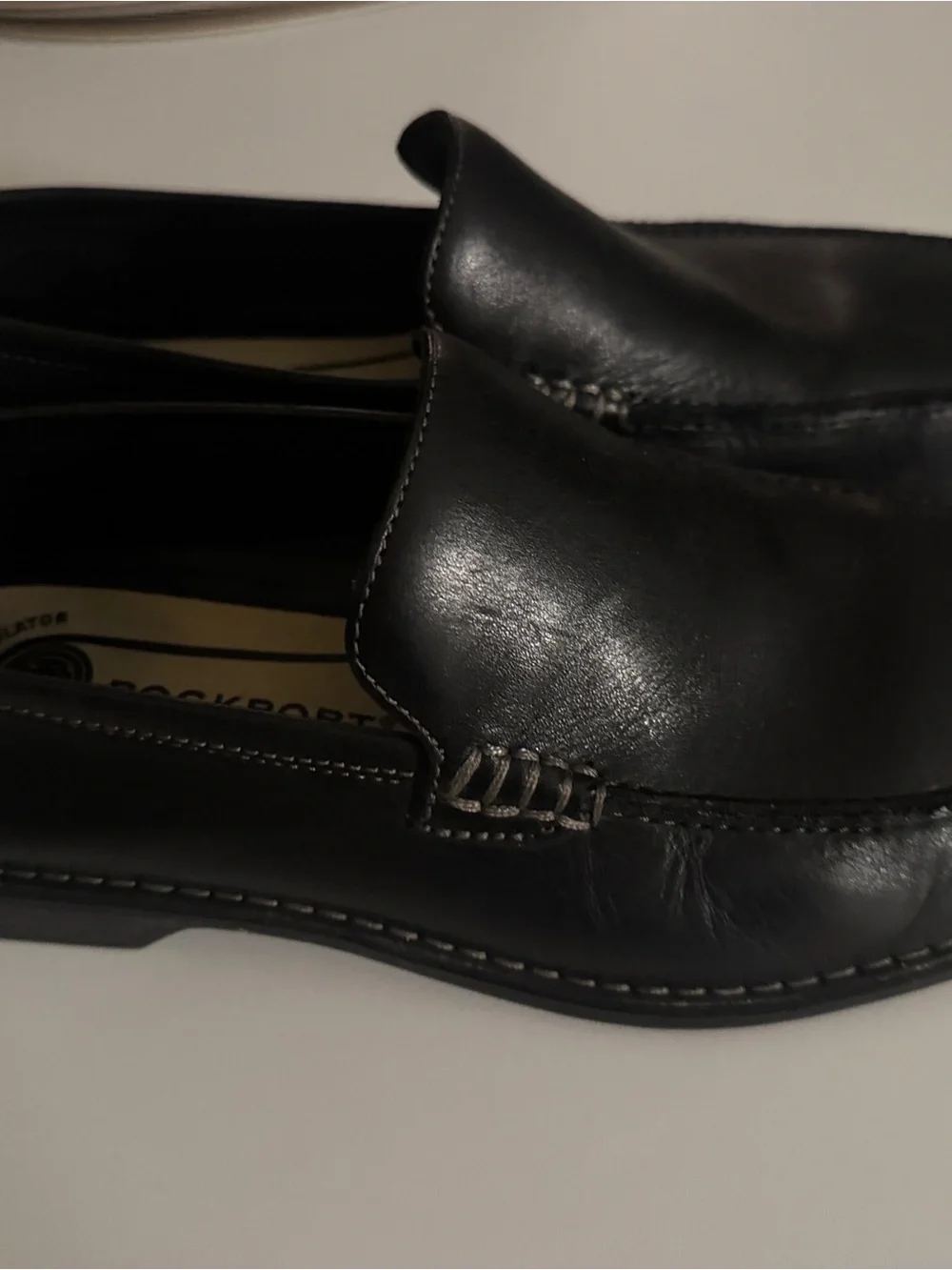 Rockport Black Leather Slip-On Loafers